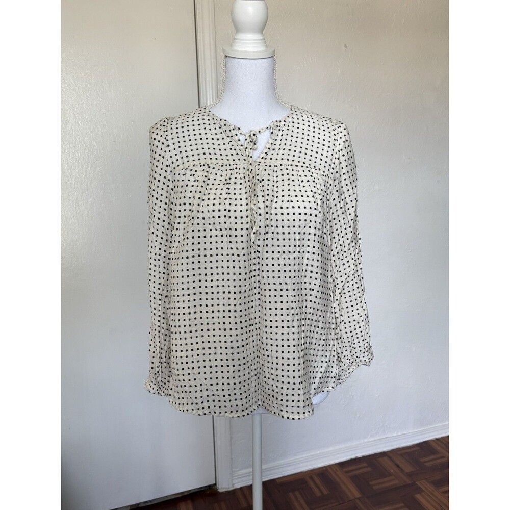 A New Day Women's Long Sleeve White And Black Top Size Medium